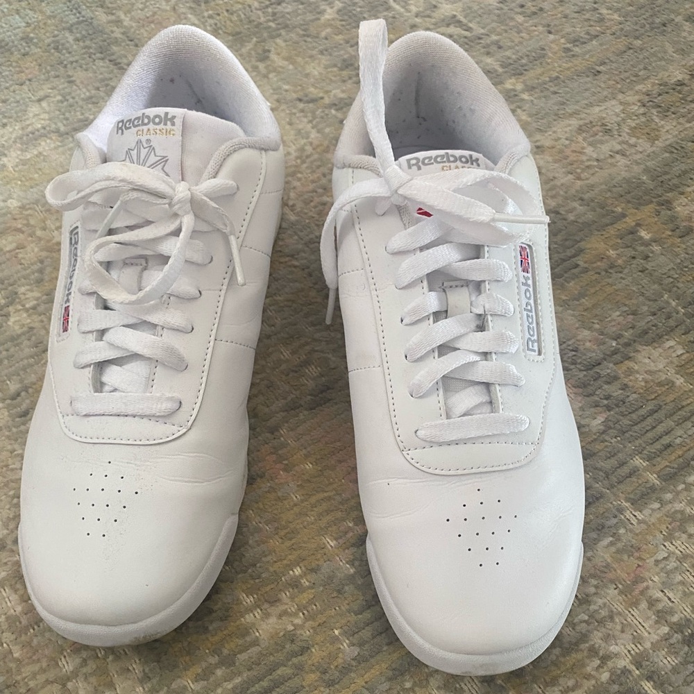 Reebok White Princess Synthetic Leather Sneakers for Women (wide fit)